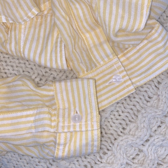 Velvet heart yellow striped button down top size medium - Picture 5 of 5